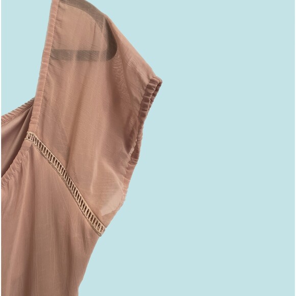 H&M Dusty Rose Dress Off The Shoulders Loose Fit Lightweight US 12/UK 16 - Picture 4 of 8